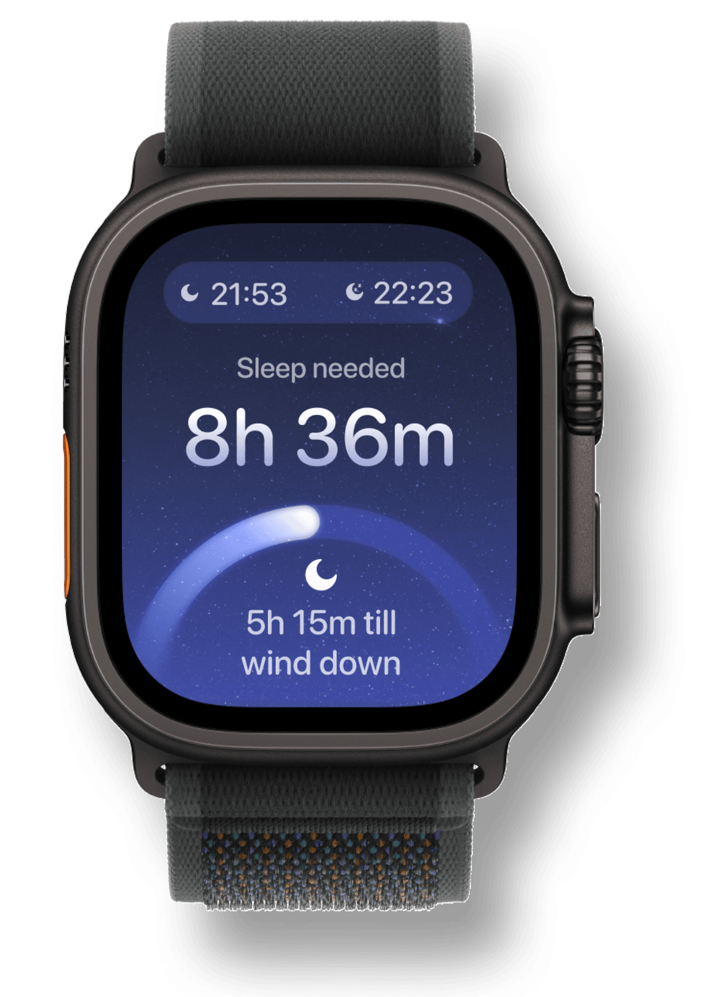 Final sleep widget design on Apple Watch Ultra